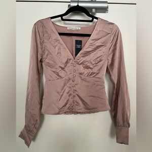 BRAND NEW Abercrombie long sleeve satin top